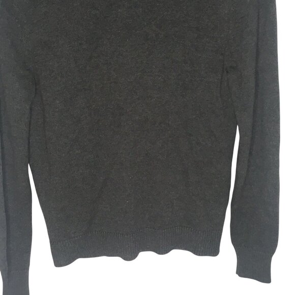 Preppy Cardigan Sweater Womens Medium Gray Button Front Polka Dot Pockets twee - Picture 11 of 13